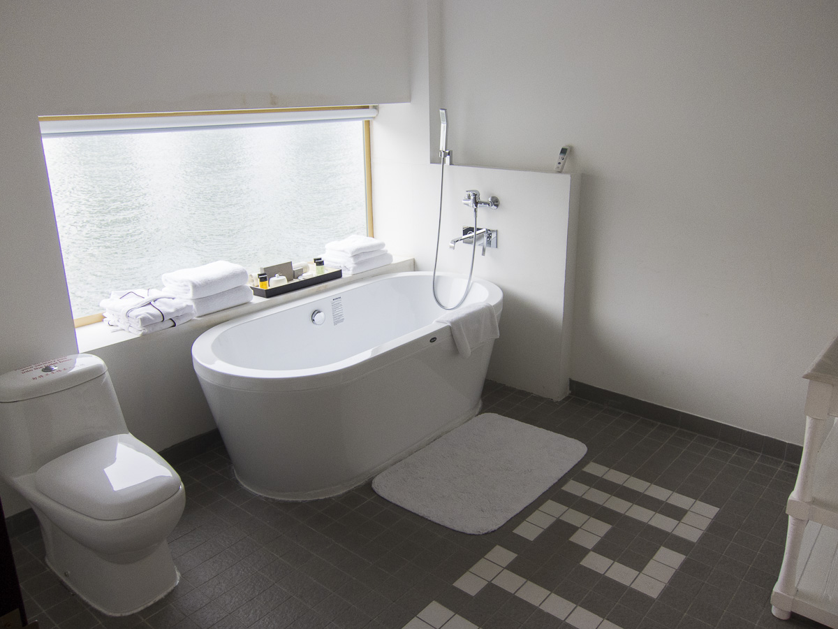 The Bathroom of the Merlion Hotel, in Singapore.