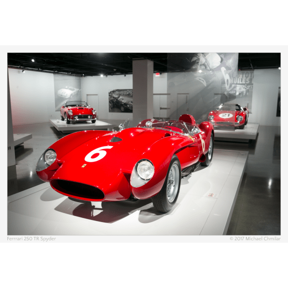 1958 Ferrari 250 TR Spyder at the Petersen Automotive Museum.