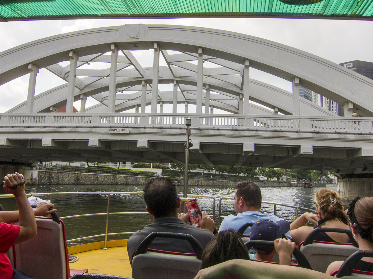 Riding in a Water Taxi, in Singapore.