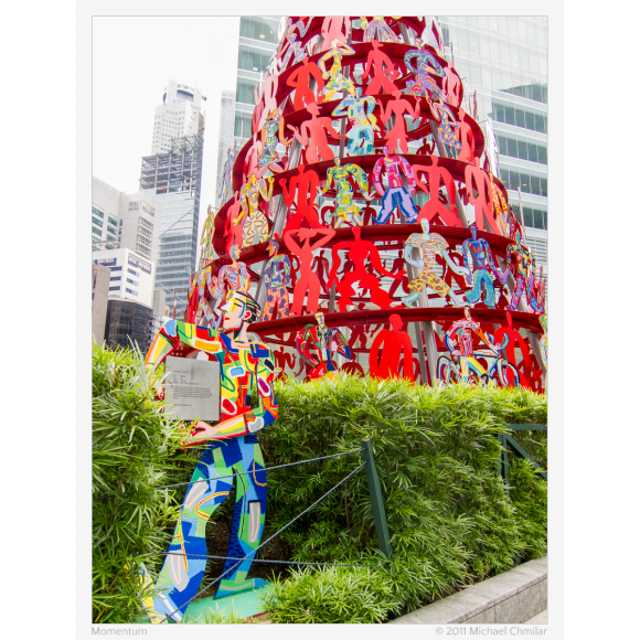 Momentum sculpture, in the financial district of Singapore.